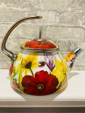 🌺PIONEER Woman Teapot 🌺White Ceramic Cookware Lid